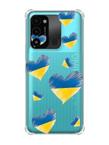 Чохол з потовщеними кутами на TECNO Spark Go 2022 :: Сердечка. Україна (принт 258)