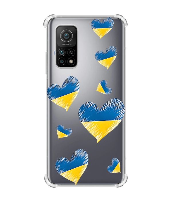 Чохол з потовщеними кутами для Xiaomi Mi 10T/Mi 10T Pro :: Сердечка. Україна (принт 258)