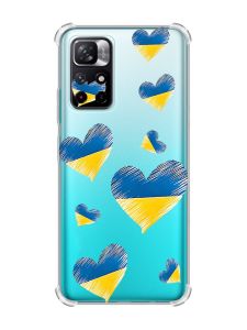 Чохол з потовщеними кутами на Xiaomi Redmi Note 11 4G :: Сердечка. Україна (принт 258)