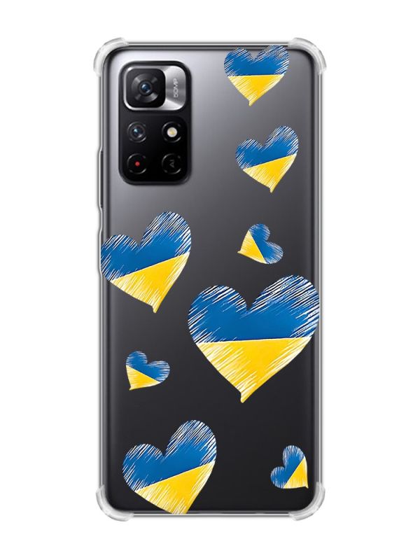 Чохол з потовщеними кутами на Xiaomi Redmi Note 11 5G :: Сердечка. Україна (принт 258)