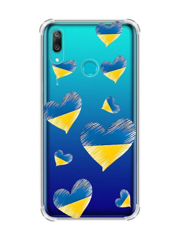 Чохол з потовщеними кутами Huawei Y7 2019/Y7 prime 2019 :: Сердечка. Україна (принт 258)