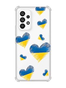 Чохол з потовщеними кутами на Samsung Galaxy A53 :: Сердечка. Україна (принт 258)