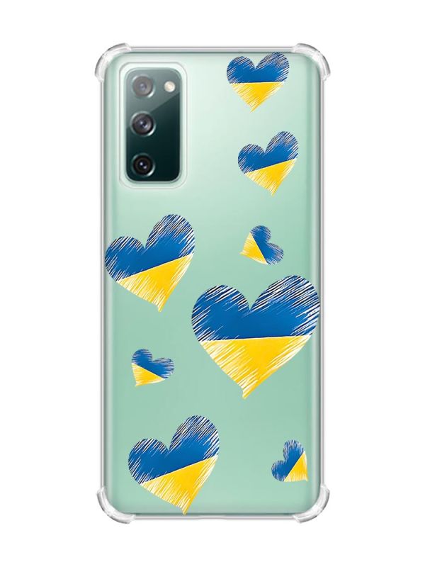 Чохол з потовщеними кутами на Galaxy S20 FE :: Сердечка. Україна (принт 258)