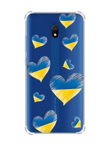 Чохол з потовщеними кутами на Xiaomi Redmi 8A :: Сердечка. Україна (принт 258)