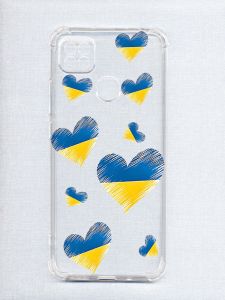 Чохол з потовщеними кутами на Xiaomi Redmi 9C/10A :: Сердечка. Україна (принт 258)