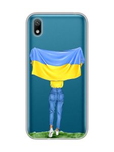 Прозорий чохол для Huawei Y5 2019 / Honor 8S :: Дівчина з прапором (принт 263)
