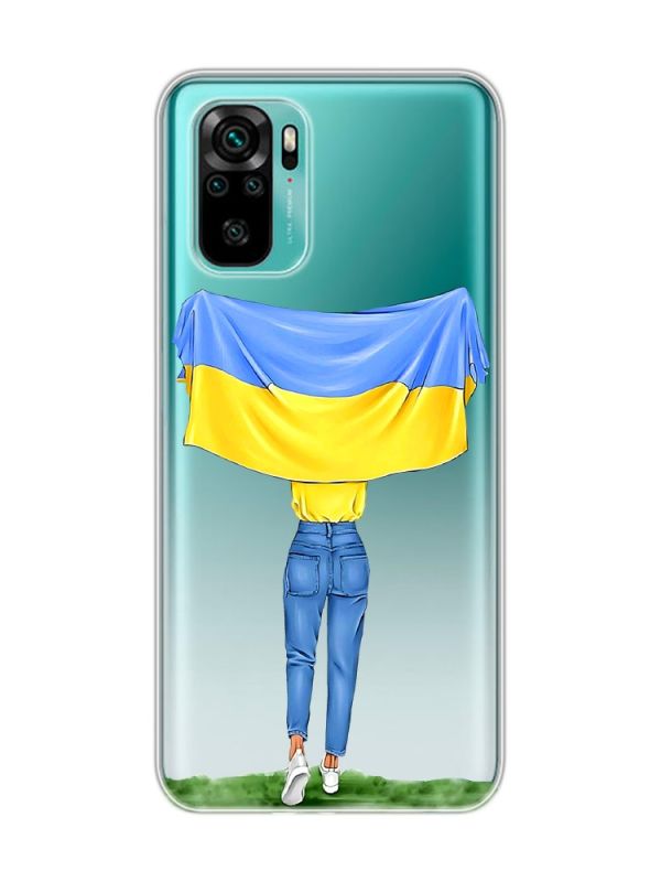 Прозорий чохол на Xiaomi Redmi Note 10 / Note 10s  :: Дівчина з прапором (принт 263)