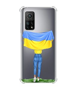 Чохол з потовщеними кутами для Xiaomi Mi 10T/Mi 10T Pro :: Дівчина з прапором (принт 263)