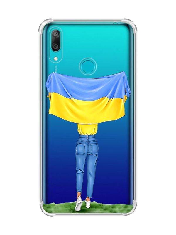 Чохол з потовщеними кутами Huawei Y7 2019/Y7 prime 2019 :: Дівчина з прапором (принт 263)