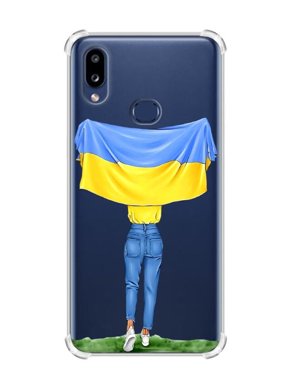 Чохол з потовщеними кутами на Samsung Galaxy A10s (A107) :: Дівчина з прапором (принт 263)