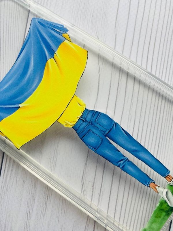 Чохол з потовщеними кутами на Xiaomi Redmi 9A :: Дівчина з прапором (принт 263)