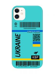 Матовий бірюзовий чохол на Apple iPhone 11 (6.1) :: Авіаквиток Україна (принт 262)