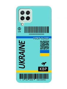 Матовий бірюзовий чохол на Samsung Galaxy A22 4G/ M32/ M22 :: Авіаквиток Україна (принт 262)