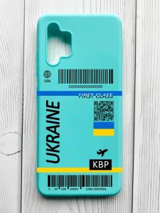 Матовий бірюзовий чохол на Samsung Galaxy A32 :: Авіаквиток Україна (принт 262)