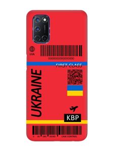 Матовий червоний чохол на Oppo A52/ A72/ A92 :: Авіаквиток Україна (принт 262)