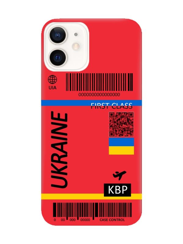 Матовий червоний чохол на Apple iPhone 12 / 12 Pro (6.1) :: Авіаквиток Україна (принт 262)