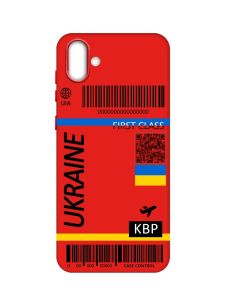 Матовий червоний чохол на Samsung Galaxy A04 :: Авіаквиток Україна (принт 262)