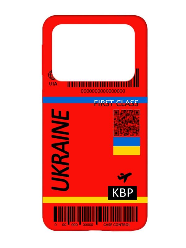 Матовий червоний чохол на Xiaomi Poco X4 Pro 5G :: Авіаквиток Україна (принт 262)