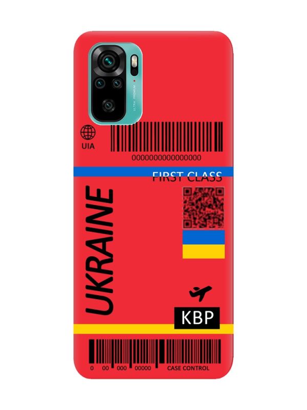 Матовий червоний чохол на Xiaomi Redmi Note 10 / Note 10s :: Авіаквиток Україна (принт 262)