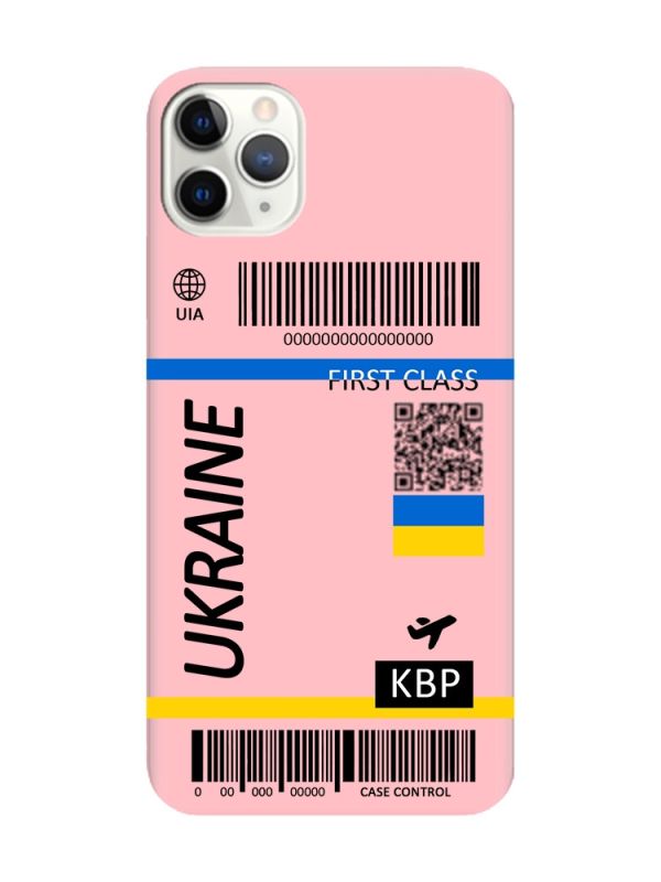 Матовий рожевий чохол на iPhone 11 Pro Max (6.5) :: Авіаквиток Україна (принт 262)