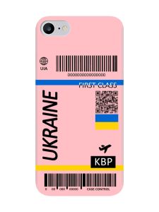 Матовий рожевий чохол на iPhone 7 / 8 :: Авіаквиток Україна (принт 262)