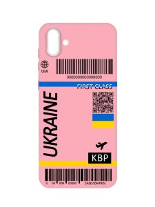 Матовий рожевий чохол на Samsung Galaxy A04 :: Авіаквиток Україна (принт 262)