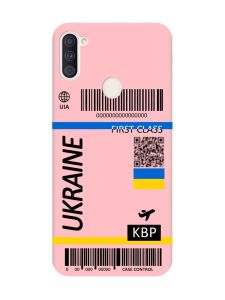 Матовий рожевий чохол на Samsung Galaxy A11 :: Авіаквиток Україна (принт 262)