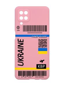 Матовий рожевий чохол на Samsung Galaxy A12 :: Авіаквиток Україна (принт 262)