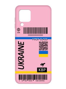 Матовий рожевий чохол на Samsung Galaxy A22 4G/M32/M22 :: Авіаквиток Україна (принт 262)