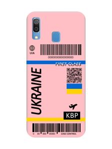 Матовий рожевий чохол на Samsung Galaxy A30 (2019) / A20 (2019) :: Авіаквиток Україна (принт 262)