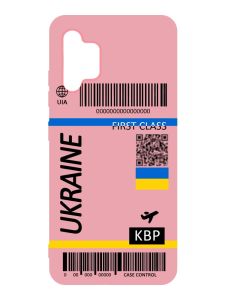 Матовий рожевий чохол на Samsung Galaxy A32 :: Авіаквиток Україна (принт 262)