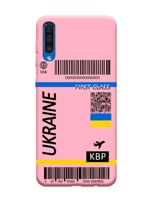 Матовий рожевий чохол на Samsung Galaxy A50 (2019) A505 :: Авіаквиток Україна (принт 262)