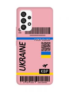 Матовий рожевий чохол на Samsung Galaxy A53 4G/5G :: Авіаквиток Україна (принт 262)
