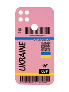 Матовий рожевий чохол на Xiaomi Redmi 10C :: Авіаквиток Україна (принт 262)