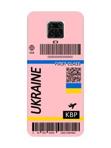 Матовий рожевий чохол на Xiaomi Redmi Note 9 Pro / 9S / 9 Pro Max :: Авіаквиток Україна (принт 262)