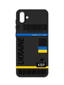 Матовий чорний чохол на Samsung Galaxy A04 :: Авіаквиток Україна (принт 262)