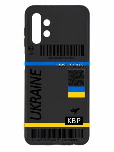 Матовий чорний чохол на Samsung Galaxy A13 4G :: Авіаквиток Україна (принт 262)