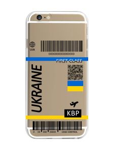 Прозорий чохол на iPhone 6/6s :: Авіаквиток Україна (принт 262)