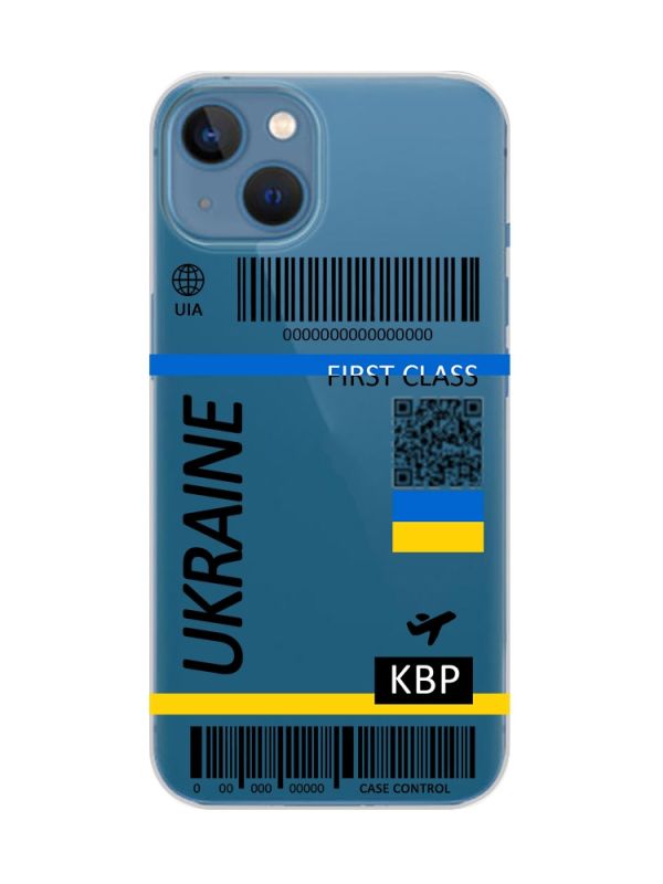 Прозорий чохол на Apple iPhone 13 :: Авіаквиток Україна (принт 262)