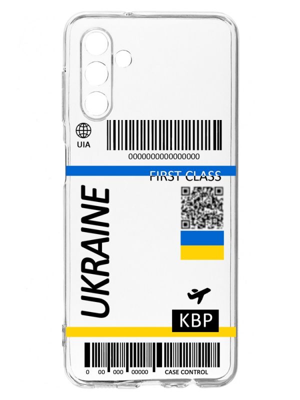 Прозорий чохол на Samsung A04s/A13 5G :: Авіаквиток Україна (принт 262)