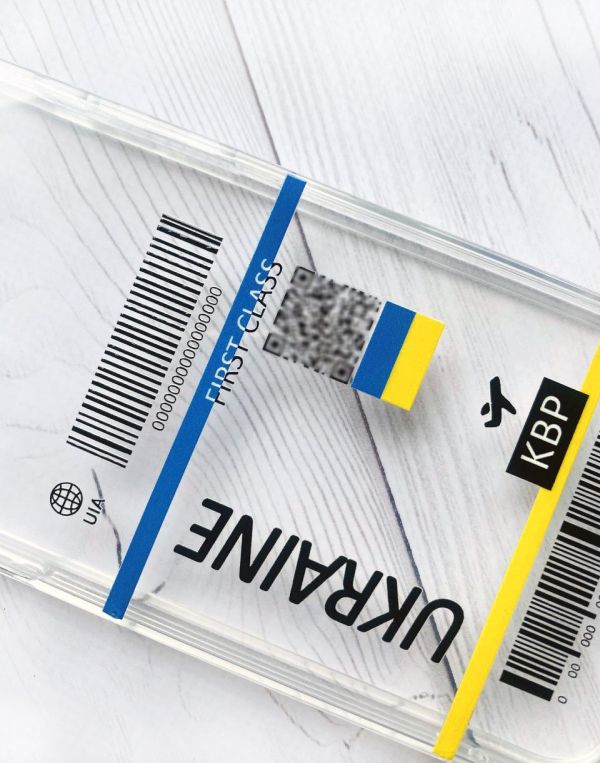 Прозорий чохол на Samsung A04s/A13 5G :: Авіаквиток Україна (принт 262)