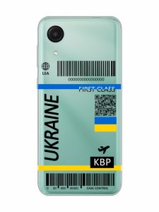 Прозорий чохол на Samsung Galaxy A03 Core / A032 :: Авіаквиток Україна (принт 262)