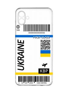 Прозорий чохол на Samsung Galaxy A04e/A042 :: Авіаквиток Україна (принт 262)