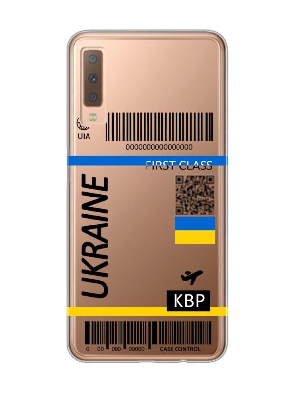 Прозорий чохол на Samsung Galaxy A7(2018) A750 :: Авіаквиток Україна (принт 262)