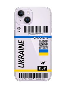 Прозорий чохол із захистом камери на iPhone 14 :: Авіаквиток Україна (принт 262)