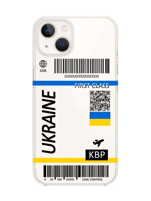 Прозорий чохол із захистом камери на iPhone 14 Plus :: Авіаквиток Україна (принт 262)