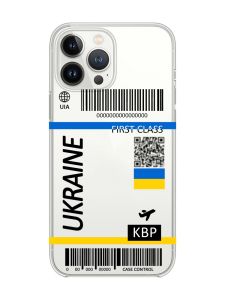 Прозорий чохол із захистом камери на iPhone 14 Pro :: Авіаквиток Україна (принт 262)