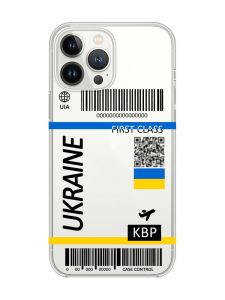Прозорий чохол із захистом камери на iPhone 14 Pro Max :: Авіаквиток Україна (принт 262)