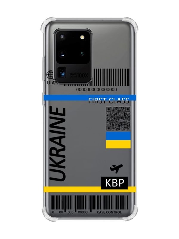 Чохол з потовщеними кутами на Samsung Galaxy S20 Ultra :: Авіаквиток Україна (принт 262)