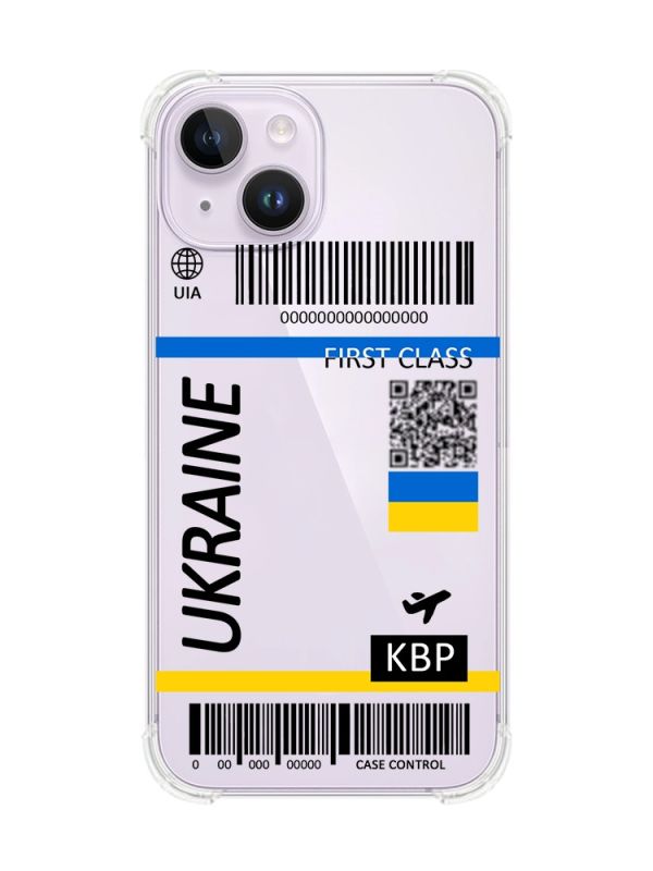 Чохол із потовщеними кутами на iPhone 14 :: Авіаквиток Україна (принт 262)